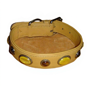 Collar para mascotas ecológico de alta calidad de lujo de cuero sólido collares para perros con acolchado suave y fuerte para mascotas - Product Image 1