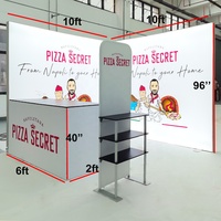 Stand d'exposition modulaire portable 10x10 avec éclairage latéral SEG sans outil, en aluminium, pour salon professionnel