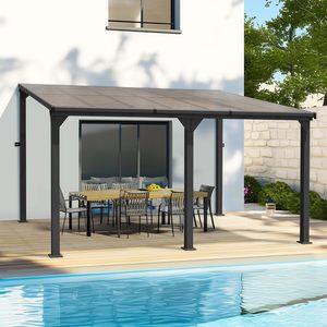 Pérgola para Patio, Gazebo con Techo Inclinado, Pérgola Grande de Pared, Toldos Resistentes, para Jardín, Terraza, Patio, Protección contra la Lluvia - Product Image 4