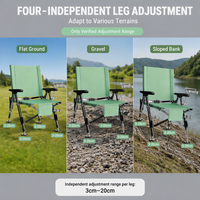 Chaise de pêche tout-terrain pliable avec dossier réglable, cadre en fer, tissu extérieur imperméable pour la pêche à la carpe