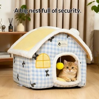 Nichoir pour chien en plastique toutes saisons, chaleureux pour l'hiver, pour intérieur, détachable et lavable, respirant, grand lit pour chat, fournitures de couchage pour animaux de compagnie