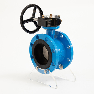 صمام فراشة صناعي Dn100 من الحديد الزهر المرن، يدوي، بترس حلزوني، إغلاق ناعم، ذو شفة مزدوجة - Product Image 2