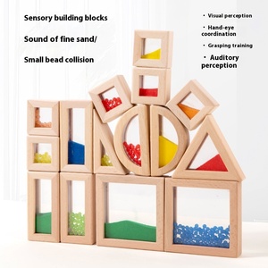 2025 Montessori cognitivi blocchi di costruzione di legno colore trasparente acrilico arcobaleno assemblati giocattoli educativi per bambini piccoli - Product Image 1