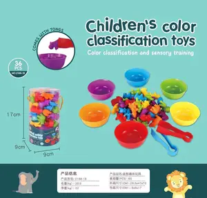 어린이 감각 훈련 계산 공룡 장난감 유치원 학습 수학 기술 미세 모터 기술 색상 분류 장난감