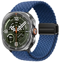 Bracelet de montre en nylon tressé à haute élasticité avec boucle magnétique pour Samsung Galaxy Watch Ultra 2 / Ultra