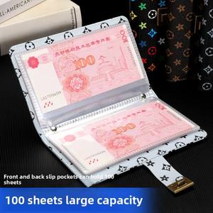 دفتر نقود فاخر بقفل رقمي، غلاف جلدي، صفحات داخلية شفافة عالية الجودة من البولي بروبيلين، 100 صفحة للبطاقات، صنع في الصين، قابل للتخصيص للأعمال - Product Image 3