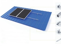 Système de montage solaire pour toiture, structure en aluminium avec accessoires en acier inoxydable pour usage domestique, toutes pièces, modèle YK-PM01