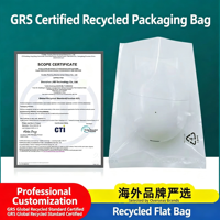 Sac plat recyclé pour emballage d'écouteurs Bluetooth, logo personnalisé, matériau post-consommation, directement de l'usine