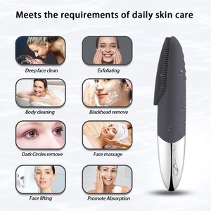 Elektrische Gesichtsreinigungsbürste aus Silikon, wasserdicht, für Männer, zur Reinigung und zum Peeling - Product Image 3