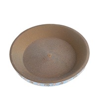 VIVAGLORY Griffoir pour chat moderne réversible en carton ondulé, avec tapis à gratter, lit-canapé pour chaton et ensemble de trois griffoirs durables avec herbe à chat