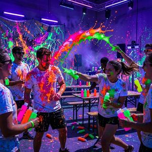 Vernice Fluorescente Neon 150ml Non Tossica e Sicura, Liquido UV Luminoso per Giochi di Verniciatura all'Aperto - Product Image 3