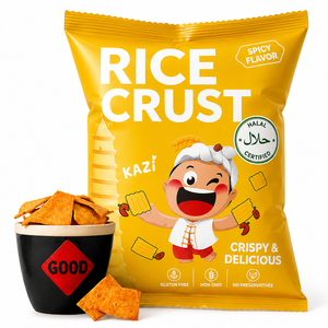 Croustilles de riz bio épicées, croustillantes, fines, cuites, saveur <span class=keywords><strong>montagne</strong></span>, format pagode, échantillon - Product Image 1