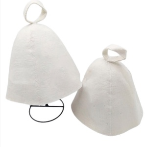Gorro de Sauna de Felpa Bordado con Logotipo Personalizado, Estilo Lindo, Reutilizable, de Fieltro de Lana, para Spa y Baño Ruso, Protección Contra el Calor - Product Image 4