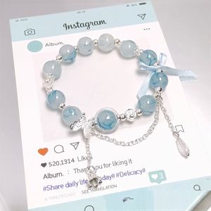 Trendy Colorful Sweet Fantasy Popcorn Cracked Beads <b>Bracelet</b> for Women Girls Butterfly Charm Pendant Hand <b>Beaded</b> <b>Bracelet</b> - Product Image 3