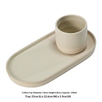 Ensemble de Plats Ovales en Céramique, Tasses à Café/Espresso, Plateau de Service – Vaisselle en Porcelaine Moderne, Minimaliste et Classique pour le Thé de l'Après-midi – Vente Chaude
