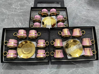 Tasses à café turques ensembles de 6 services à thé ottoman anatolien grec arabe tasses à expresso en cuivre coffrets cadeaux islamiques en gros