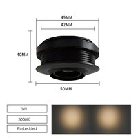 Projecteur LED encastrable, angle réglable 3W, avec zoom, adapté pour les hall d'exposition et les vitrines de musée