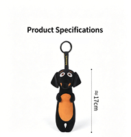 Porte-clés Teckel en Peluche, Pendentif Chien Court, Rembourré en Coton PP, Animal en Peluche, Cadeau Mignon pour Anniversaire et Doudou pour Enfants et Tout-petits