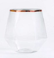 64 Pack 12 oz en forme de diamant en plastique sans pied verres à vin jetables Champagne vin whisky tasses incassable recyclé