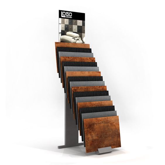 Apache Metal Showroom Floor Standing Slab Rock Carpet Granite Quartz Marble Ceramic Stone Tile Display Rack Stand