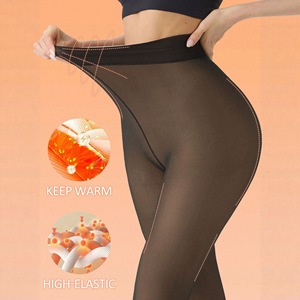 Collants Polaires Femme Effet Translucide <span class=keywords><strong>Faux</strong></span> Épais Chaud Grande Taille Thermiques - Product Image 5