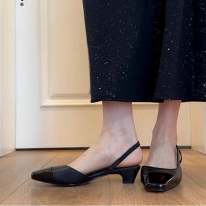 Nouvelles Chaussures Femme Chic Françaises à Bout Carré 2026, Sandales à Talon Carré Noir à Bout Fermé, Confortables et Anti-fatigue, Chaussures pour Dames à Talon Bloc - Product Image 2