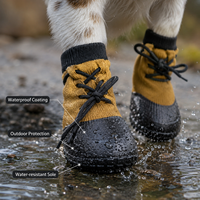 Chaussettes pour chien chaudes, imperméables, antidérapantes, à double couche, avec semelle à pois en caoutchouc, douces, respirantes, pour la marche en intérieur, soin des pattes, chaussettes personnalisées imprimées