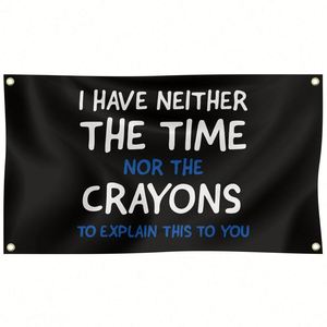 Tapisserie murale décorative 3x5 pieds pour chambre, dortoir universitaire, chambre à coucher, salon - Je n'ai ni le temps, ni l'espace pour ça. - Product Image 3