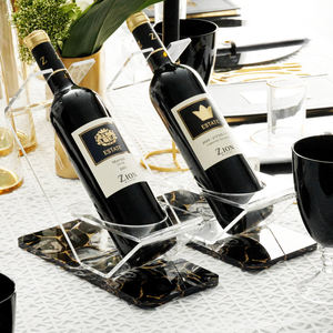 Porte-bouteille à <span class=keywords><strong>vin</strong></span> en lucite de luxe avec base en marbre, présentoir en acrylique transparent pour table, bar, cave à <span class=keywords><strong>vin</strong></span> ou cadeau pour la maison - Product Image 6