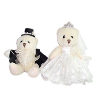 Ours en peluche pour Couple, échantillon personnalisé bon marché, cadeau de mariage, exquise, jouets doux pour robe de mariée, smoking