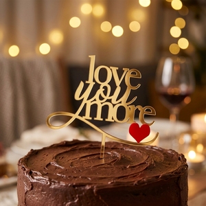 Decorazione <span class=keywords><strong>per</strong></span> Torta di San Valentino Personalizzata in Acrilico a Forma di Cuore <span class=keywords><strong>per</strong></span> Anniversari Romantici, Sicura <span class=keywords><strong>per</strong></span> Alimenti - Product Image 1