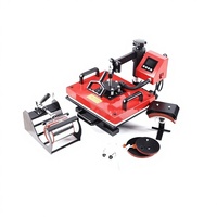 Machine de transfert de chaleur multifonctionnelle 5-en-1 avec garantie d'un an pour tasses, casquettes, assiettes, t-shirts et impression de logos DIY