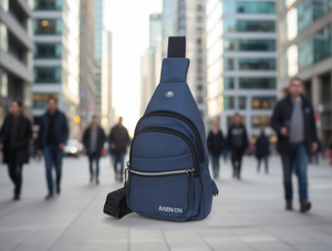 Borsa da petto da uomo in nylon con tre cerniere, per uso quotidiano, per tutte le stagioni - Product Image 2