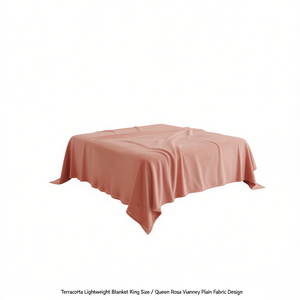 Manta Ligera Rosa Vianney Terracota, Tamaño King, Diseño de Tela Lisa, Ropa de Cama - Product Image 1