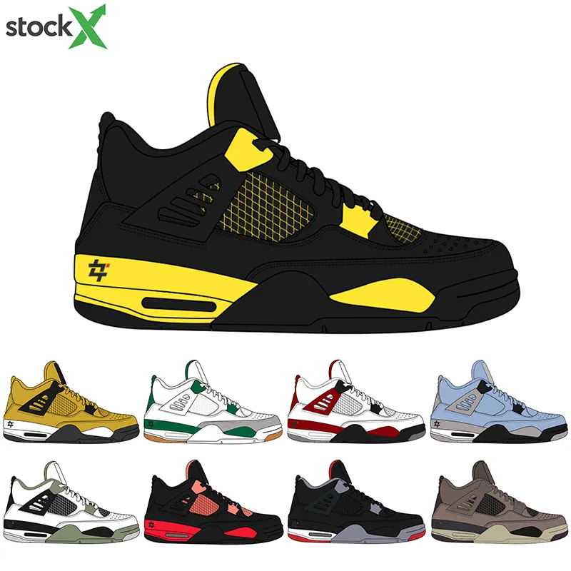 2023 Newest Basketball Shoes High retro OG quality AJ 4 Retro Thunder men's sneakers Retro shoes