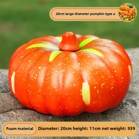 YUNJIN Légumes Artificiels Réalistes Citrouille Géante en Mousse Décoration d'Automne pour Halloween et Thanksgiving Centre de Table