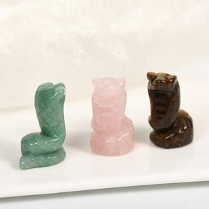 2404 suministro al por mayor <span class=keywords><strong>Jade</strong></span> cristal ágata pequeña serpiente artesanías Python tallado hogar Oficina decoración adornos - Product Image 2