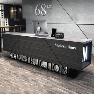 Escritorio de recepción negro tipo L de nuevo diseño, pasillo moderno, cajero en la recepción para club nocturno - Product Image 4