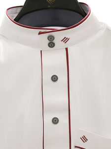 Muslim <b>Men</b> White <b>Thobe</b> Stand Collar Three Quarter Sleeve Floor Length Cotton Lightweight Anti-shrink Custom Prayer Wear Middle - Product Image 5