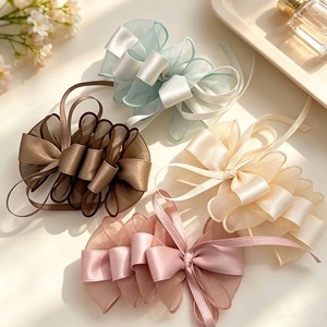 New Korean style double-layer mesh 3D <b>bow</b> head <b>clip</b>, ponytail <b>clip</b>, downward spring <b>clip</b>. - Product Image 1