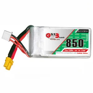 News GNB GAONENG 850mAh 2S 7.4V 75C XT30 Connector FPV LiPo Battery for Brushless 90mm to 130mm FPV Racing Drone Torrent 110 Q