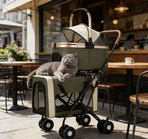 Chariot <span class=keywords><strong>pour</strong></span> animaux de compagnie multifonctionnel, <span class=keywords><strong>d</strong></span>étachable et portable, adapté à une utilisation en intérieur et en extérieur, chariot léger <span class=keywords><strong>pour</strong></span> animaux de compagnie - Product Image 4