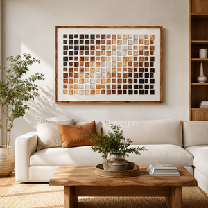 Minimalist Wooden Wall Art Handmade Wood <b>Painting</b> Textured and Natural <b>Framed</b> Contemporary Decorative Interior Decor Artwork - Product Image 3