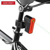 Feu arrière laser pour vélo Gaciron 30 lumens, étanche IPX6, rechargeable par USB-C, avec jusqu'à 100 heures d'autonomie, lumière d'avertissement LED pour vélo