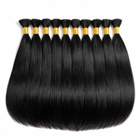 Chaofan Cheveux Humains Remy en Vrac pour Tressage Sans Trame Noir 12-24 Pouces 100g Vente en Gros Chine