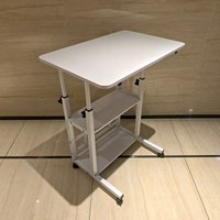 Nouvelle Arrivée Table de Chevet en MDF, Bureau d'Étude Mobile et Réglable en Hauteur pour Étudiant, Poste de Travail pour Ordinateur Portable à Poser au-dessus du Lit