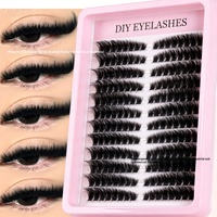 Extensions de cils en grappe DIY en gros 50D 80D 100D 120D MIX, cils en grappe faits à la main, extensions de cils Mega Volume, boîte de cils individuels