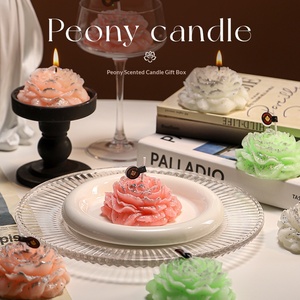 New Peony Scented Soy Wax <b>Candle</b>, Handmade Shaped Aroma <b>Candle</b>, High-end Atmosphere Gift for Indoor Use & Souvenir - Product Image 2