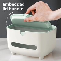 Boîte à mouchoirs multifonctionnelle en plastique avec couvercle, design moderne et simple pour salon, cuisine, coiffeuse, rangement domestique