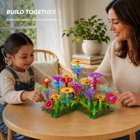 Ensemble de blocs de construction de jardin de fleurs colorées, 99 pièces, jouet éducatif STEM pour les enfants de 5 à 7 ans